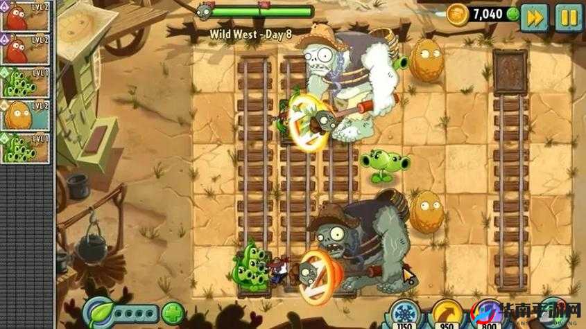 西部狂野：植物大战僵尸2第8关攻略，巧用植物策略击退巨人僵尸