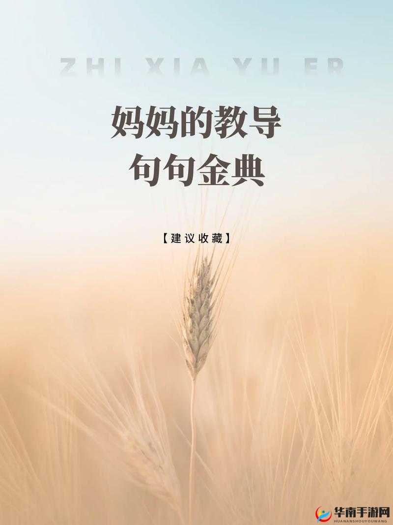 一个好妈妈 9 中字讲话：母亲的教诲与家庭的温暖