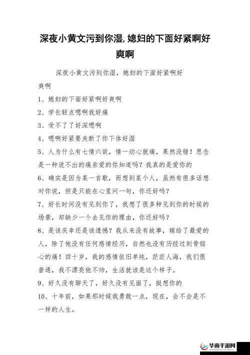 黄文：小说，请勿模仿