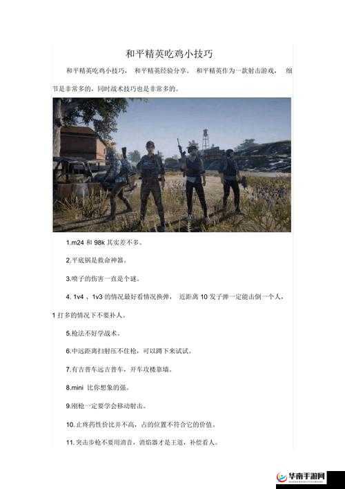 和平精英字实战技巧与玩法解析