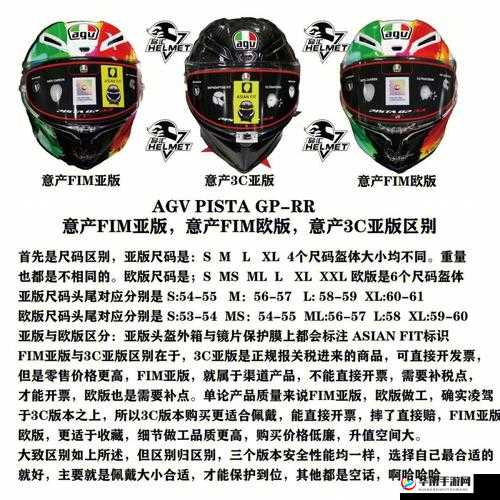 AGV 欧版与亚洲版尺寸对比之详细差异与具体分析
