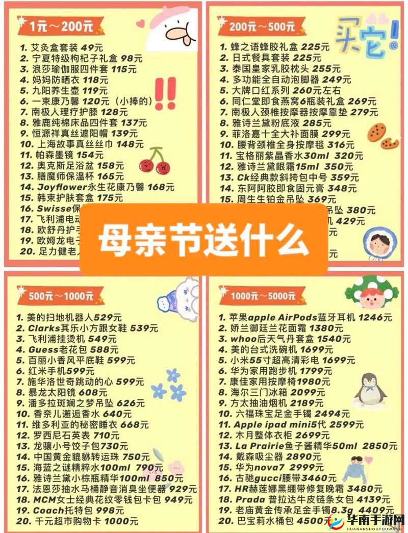 妈妈礼物排行榜前十名，你知道多少？