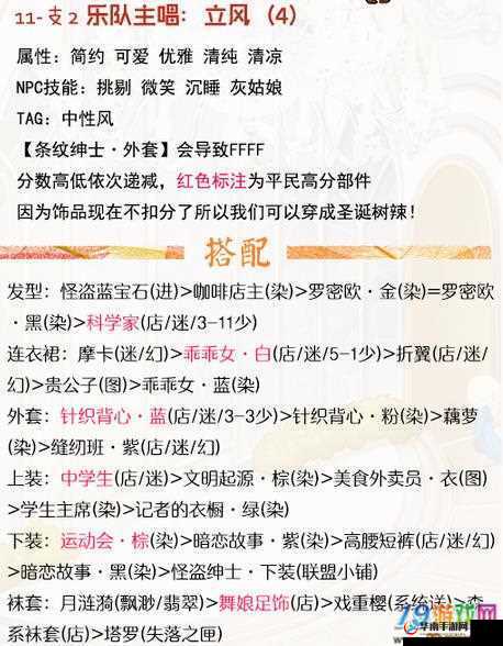 奇迹暖暖少女11支2乐队主唱立风，平民玩家如何完美攻略成疑？